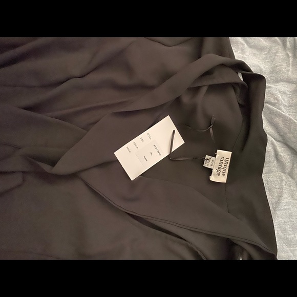 1940’s style black crepe neck tie Fiona blouse - Picture 2 of 2